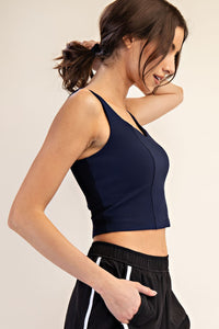 NYLON RIB V NECK TANK