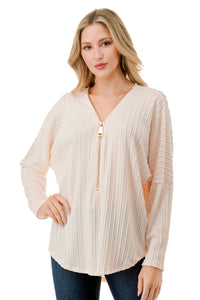 DOLMAN SLEEVE ZIPPER TOP