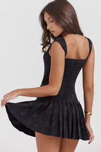 Eyelet Lace-Up Mini Dress