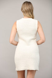 PEARL EMBELLISHED SWEATER DRESS