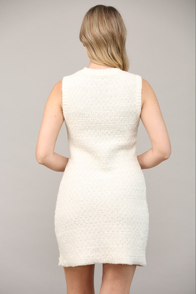 PEARL EMBELLISHED SWEATER DRESS