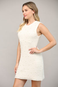 PEARL EMBELLISHED SWEATER DRESS