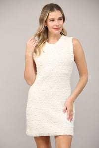 PEARL EMBELLISHED SWEATER DRESS