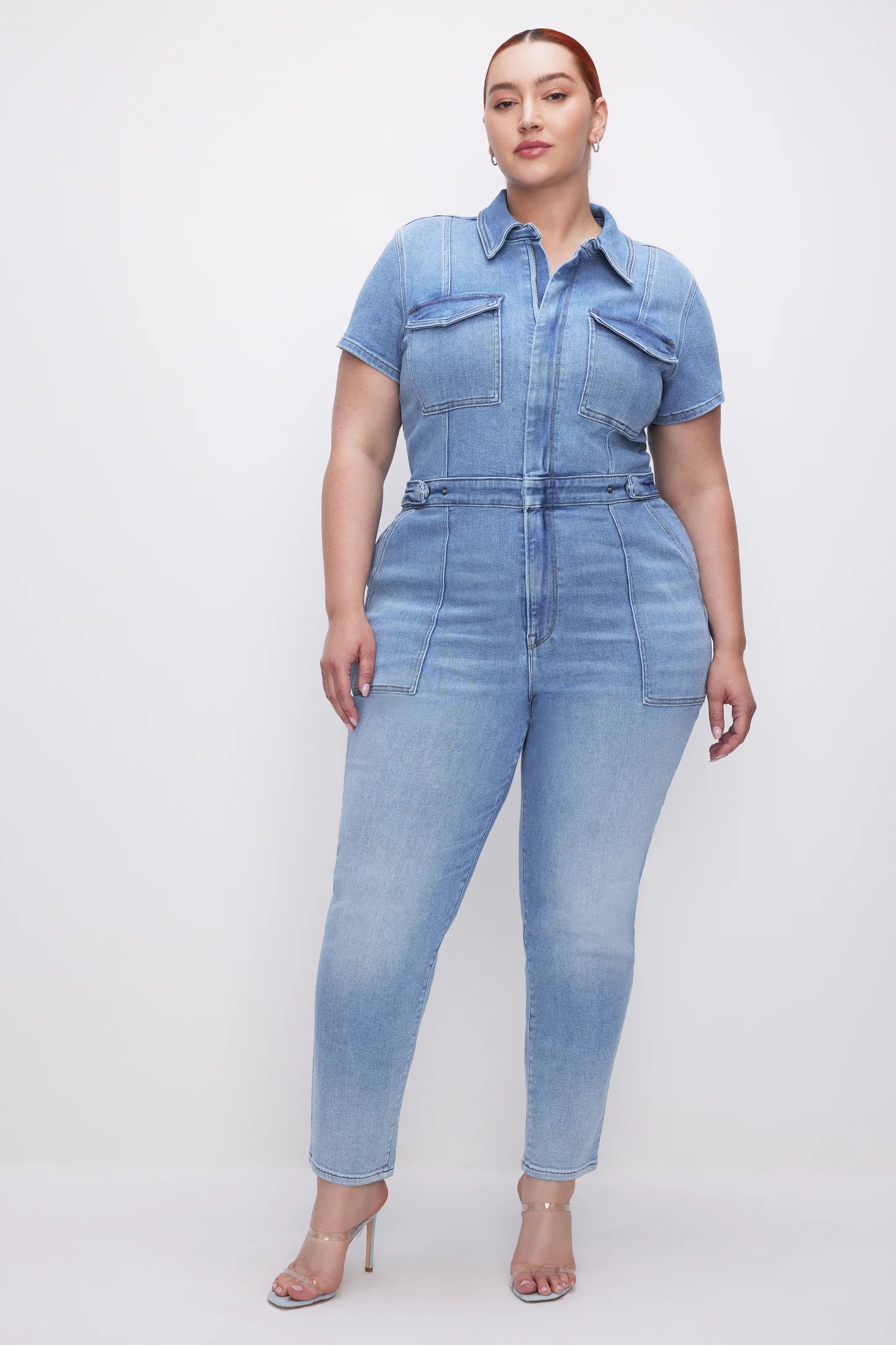 CURVY DENIM JUMPSUIT