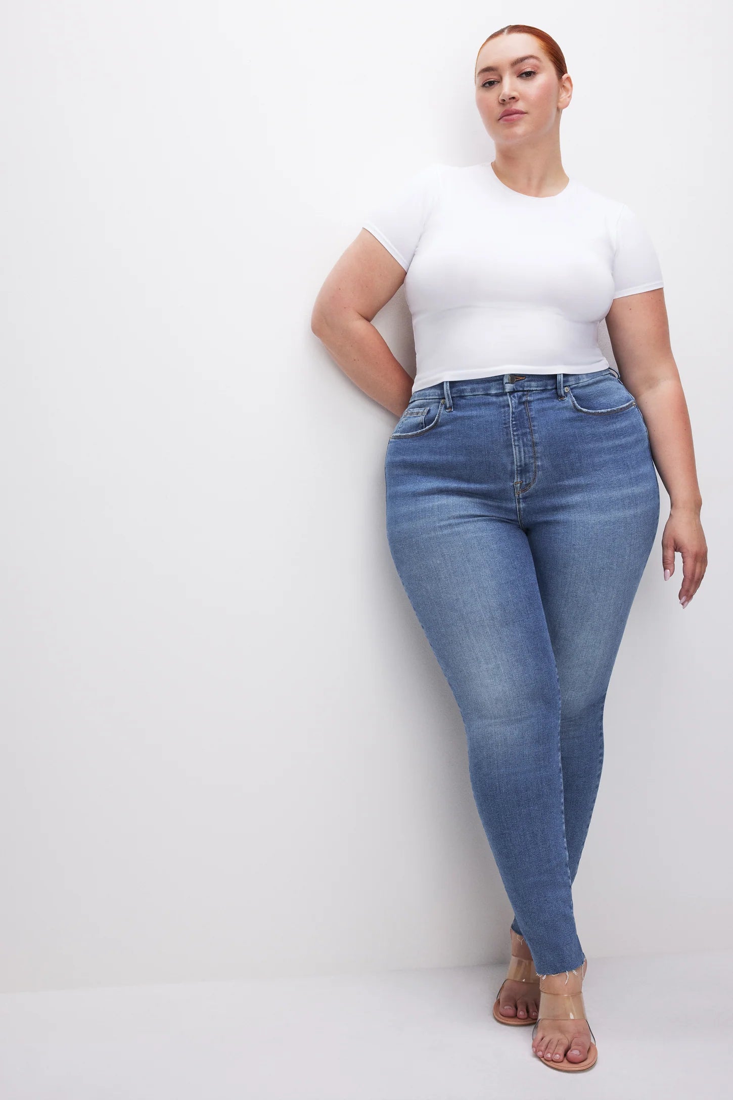 High-Waisted Skinny Jeans in Indigo