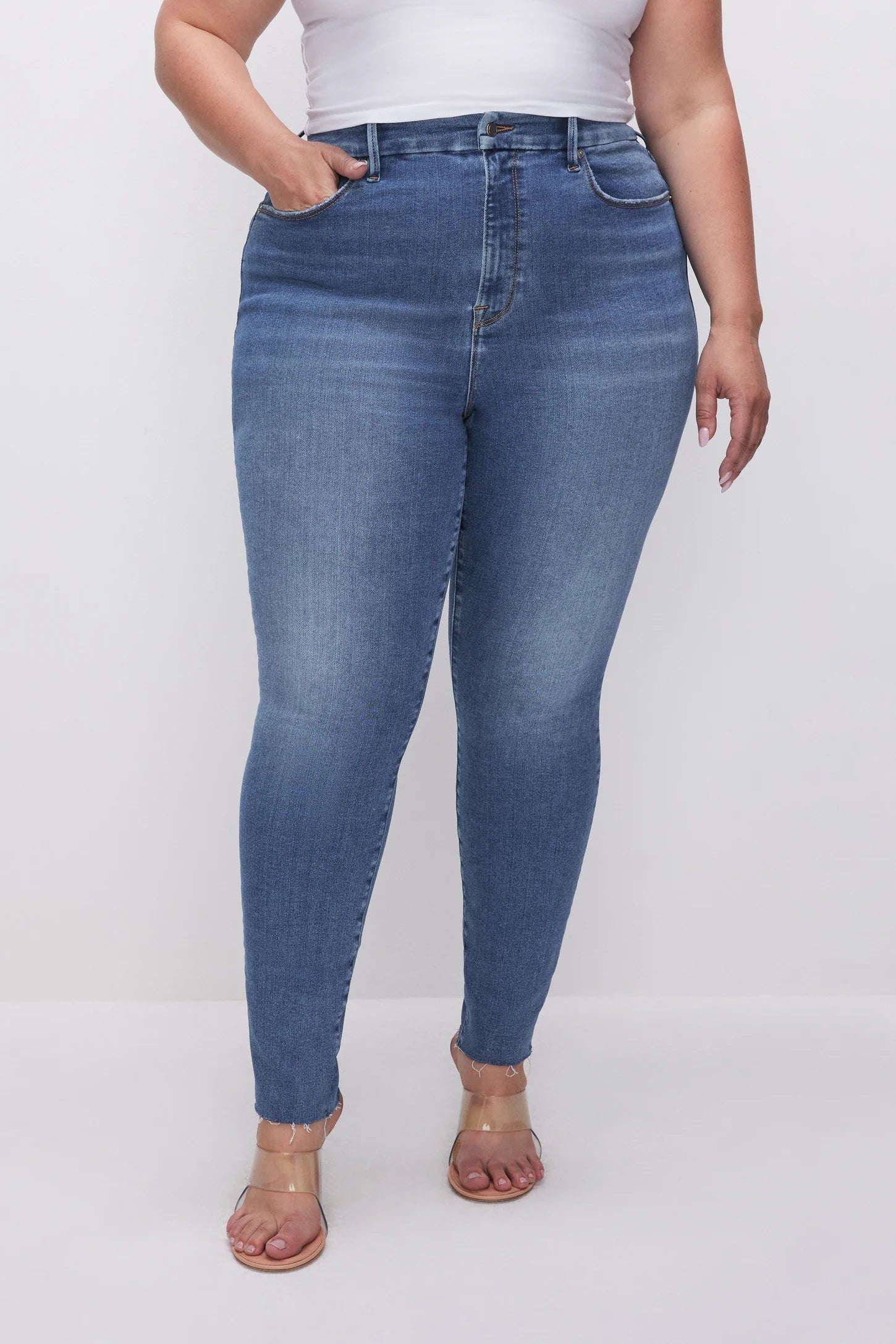 High-Waisted Skinny Jeans in Indigo