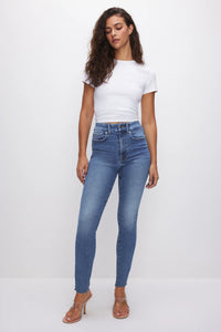 High-Waisted Skinny Jeans in Indigo