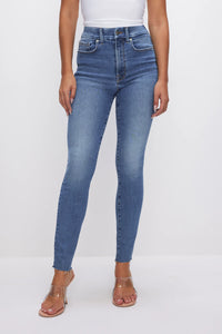 High-Waisted Skinny Jeans in Indigo