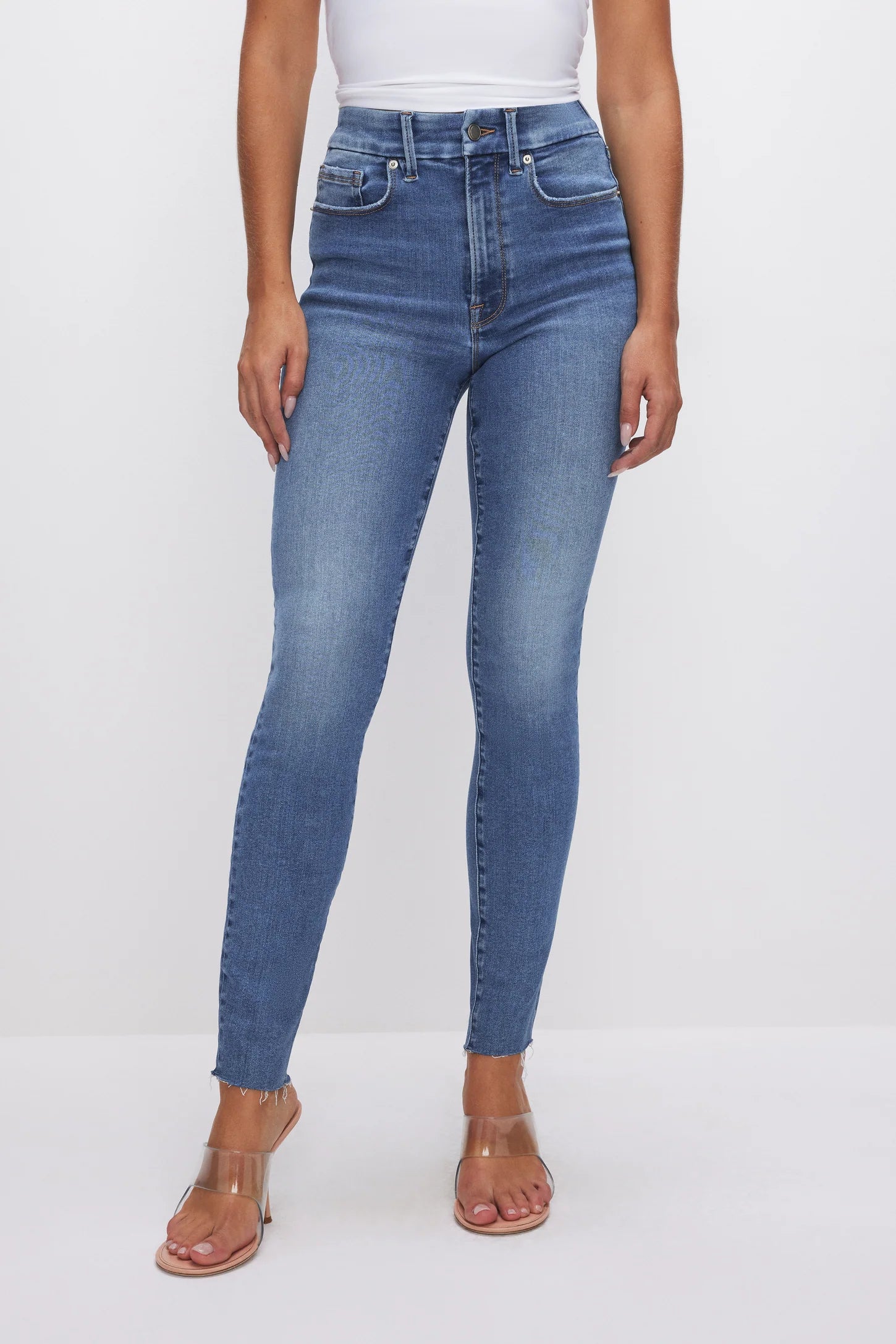 High-Waisted Skinny Jeans in Indigo