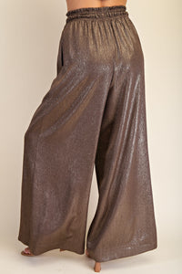 Metallic Bronze Wide Leg Lounge Pants