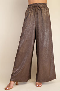 Metallic Bronze Wide Leg Lounge Pants