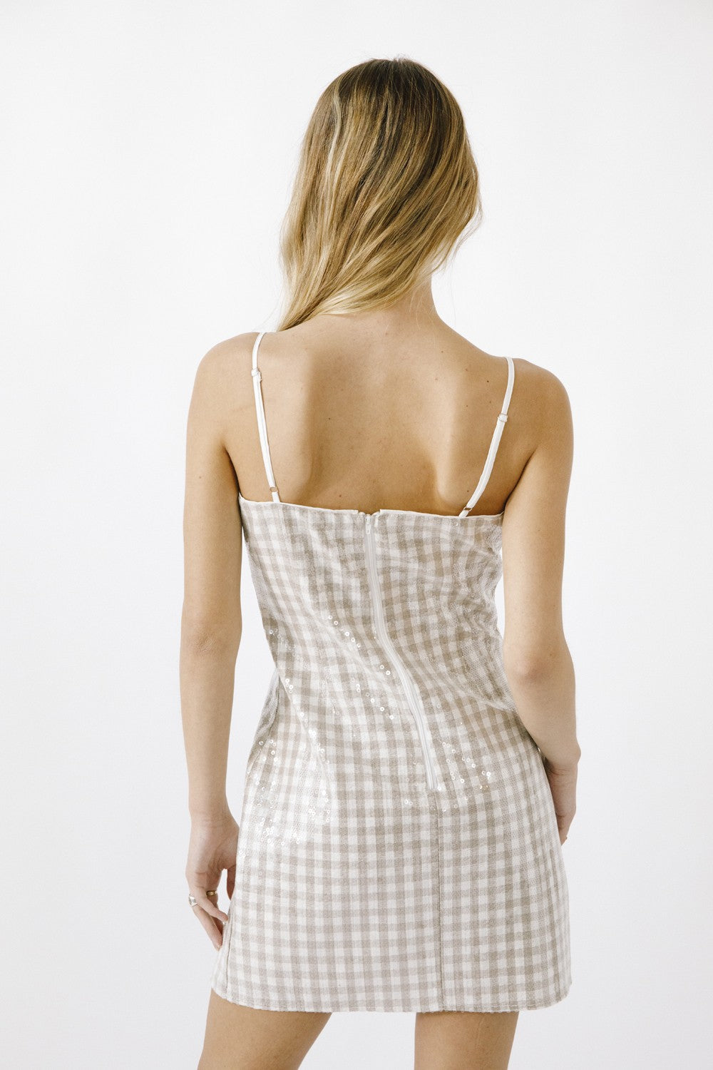 MONOCHROMATIC SEQUINED BODYCON MINI DRESS