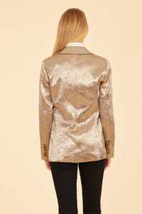 Satin Crushed Metallic Blazer