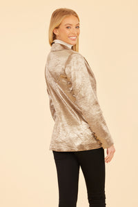 Satin Crushed Metallic Blazer