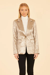 Satin Crushed Metallic Blazer