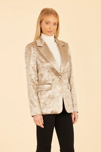 Satin Crushed Metallic Blazer