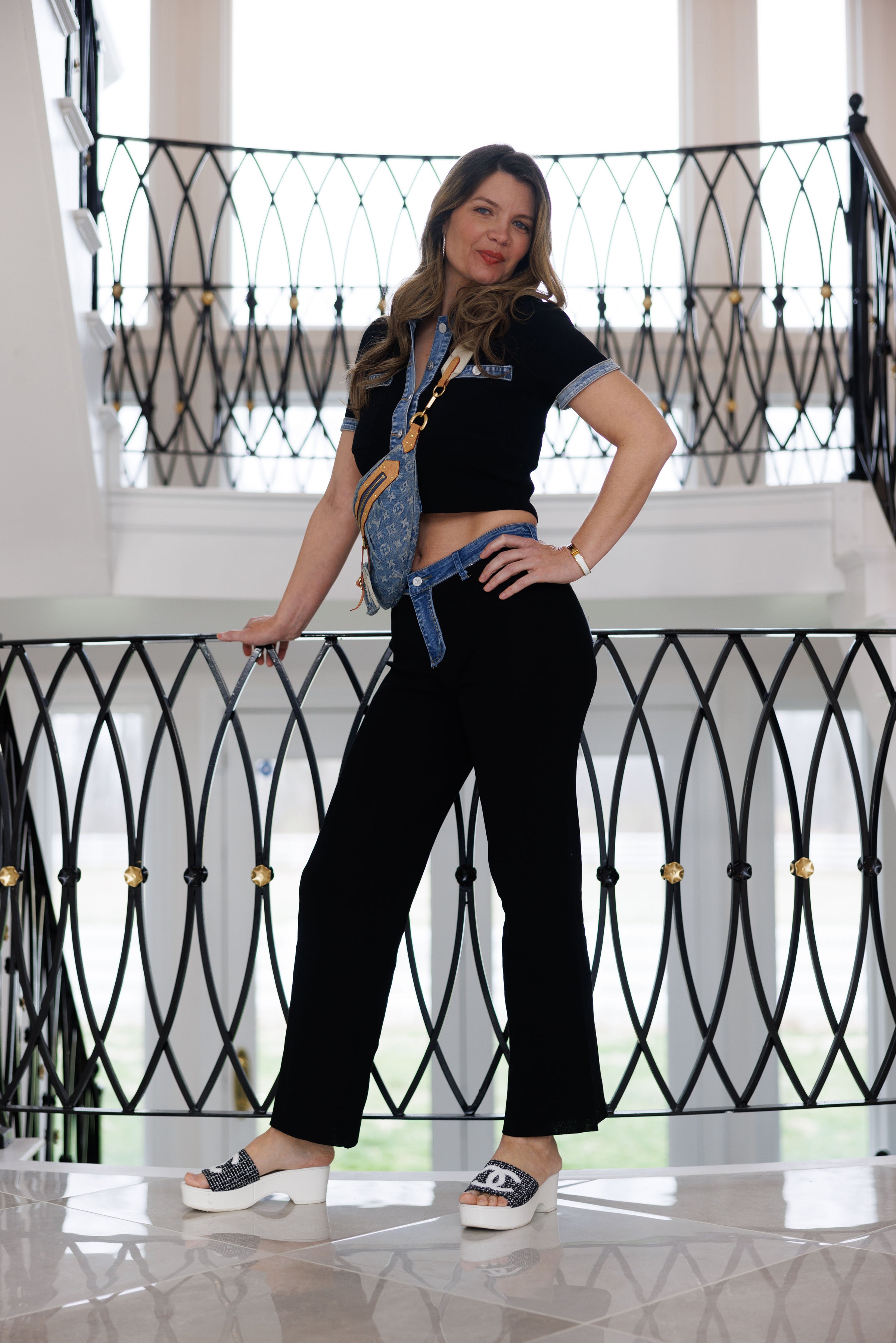 Amanda’s favorite denim 2 piece set black