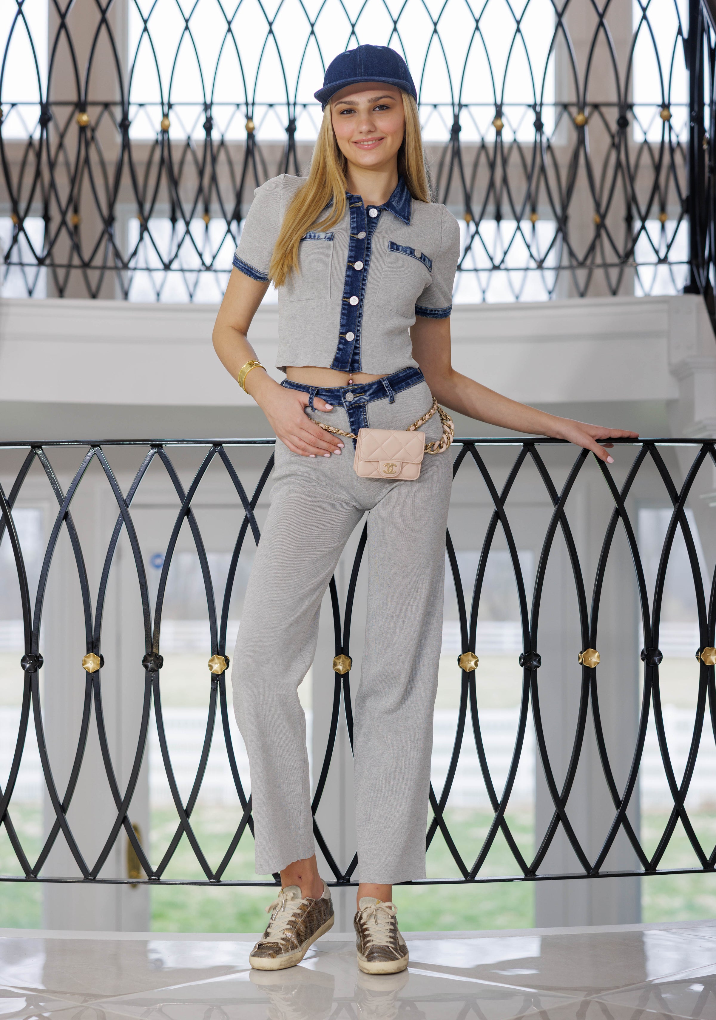 Amanda’s favorite denim 2 piece set Gray