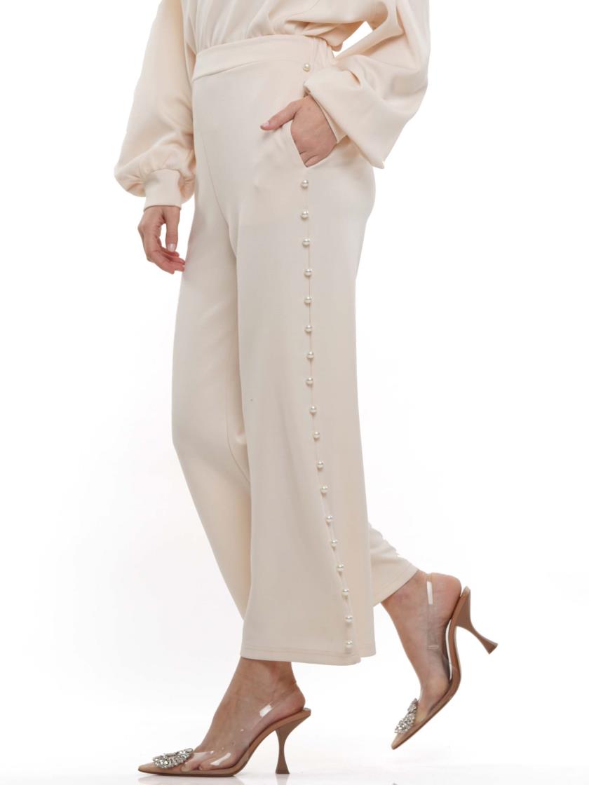 Wide Leg Lined Peal Pants