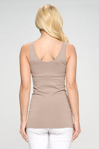 V Neckline Reversible Seamless Tank Nude