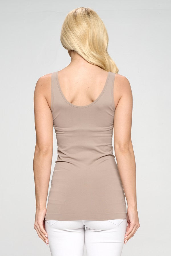 V Neckline Reversible Seamless Tank Nude