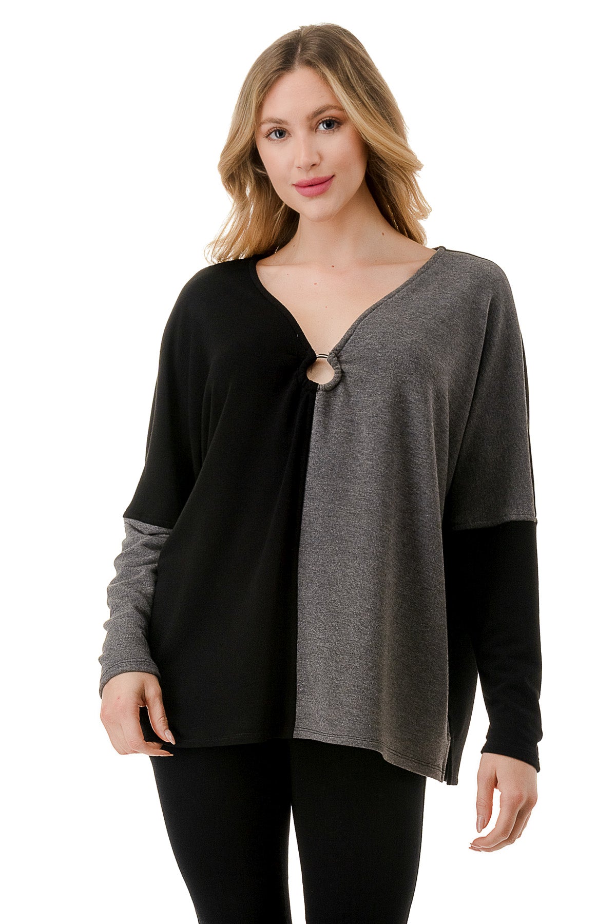 Dolman Sleeve Ring Detail Top
