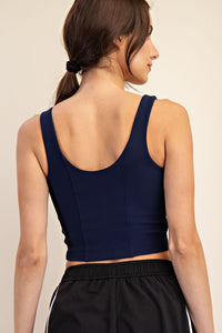 NYLON RIB V NECK TANK
