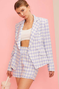 Frayed Edge Plaid Tweed Shorts