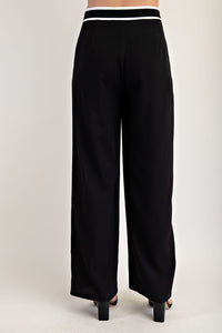 PLEATED TROUSERS WITH CONTRAST EDGE DETAIL