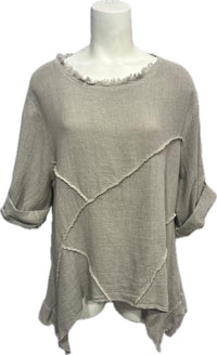 Boho-Chic Linen Patchwork Tunic & Pants Set