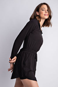 BUTTER LONGSLEEVES ROMPER WITH HOODIE