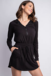 BUTTER LONGSLEEVES ROMPER WITH HOODIE