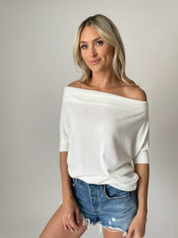 THE SHORT SLEEVE ANYWHERE TOP WHITE