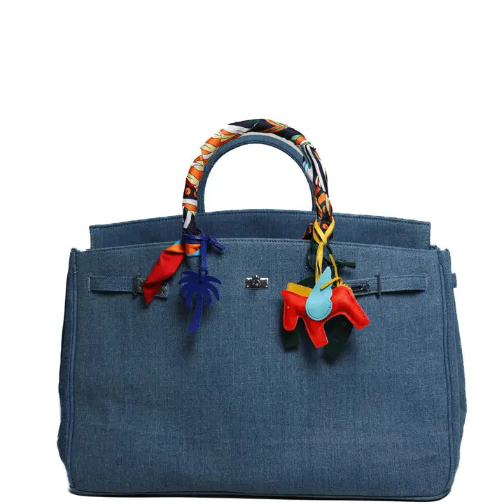 Terrycloth Denim Tote Small bag
