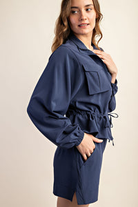 PLUS CRINKLE WOVEN LONG SLEEVE JACKET