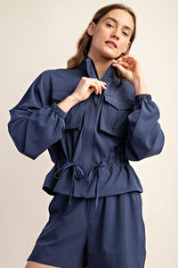 PLUS CRINKLE WOVEN LONG SLEEVE JACKET