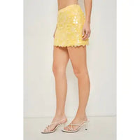 Yellow Sequin Mini Skort