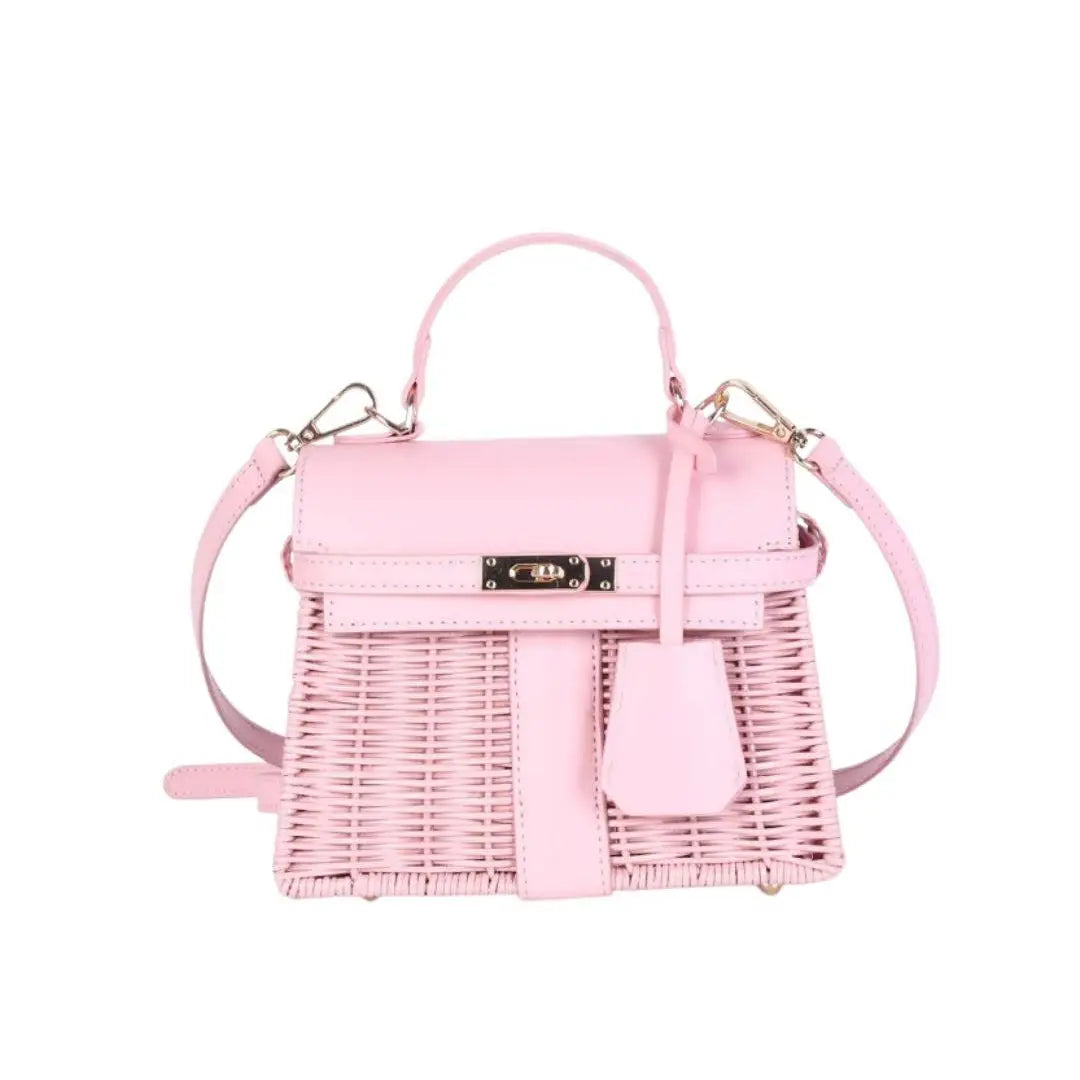 Woven Top Handle Crossbody Bag