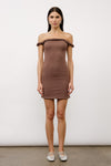 TWISTED OFF THE SHOULDER MINI DRESS