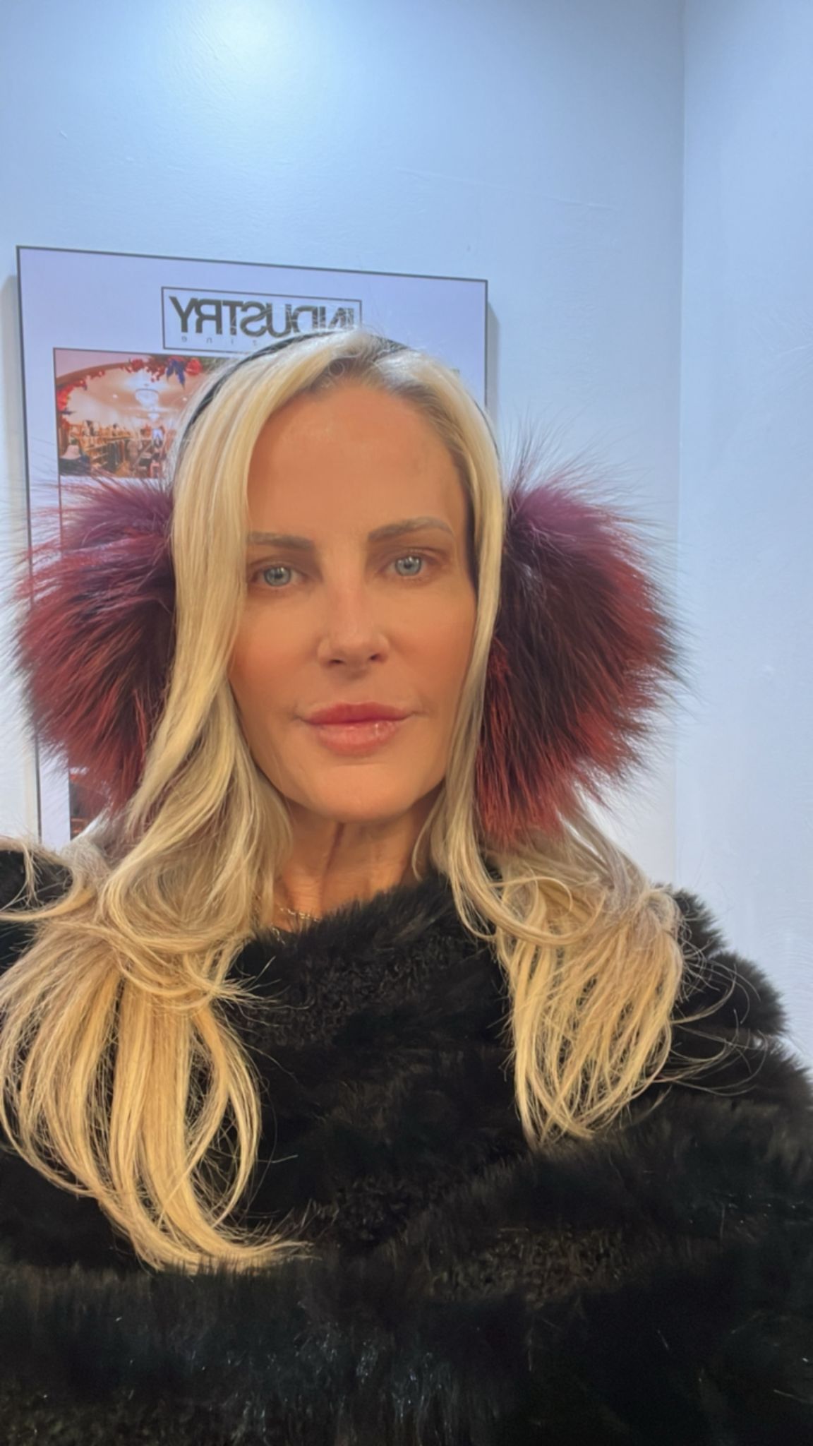 Hot Pink Fox Fur Earmuffs