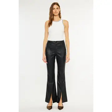 Vegan Leather Bootcut pants