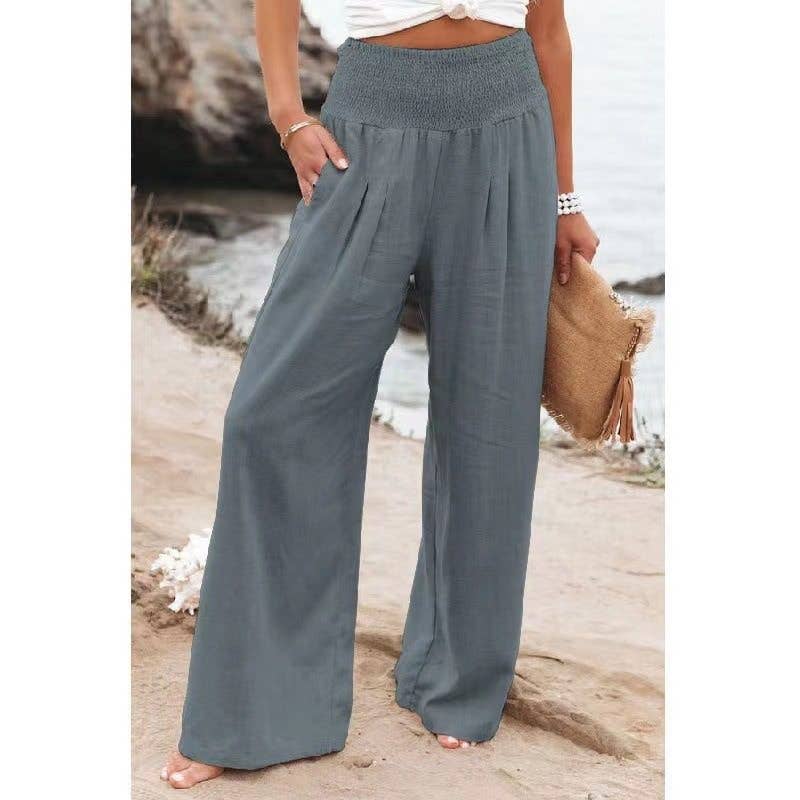 Summer Loose Wide Leg Cotton Linen Pants Women