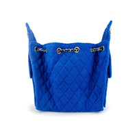 Cruz terry bucket tote in caramel royal blue small