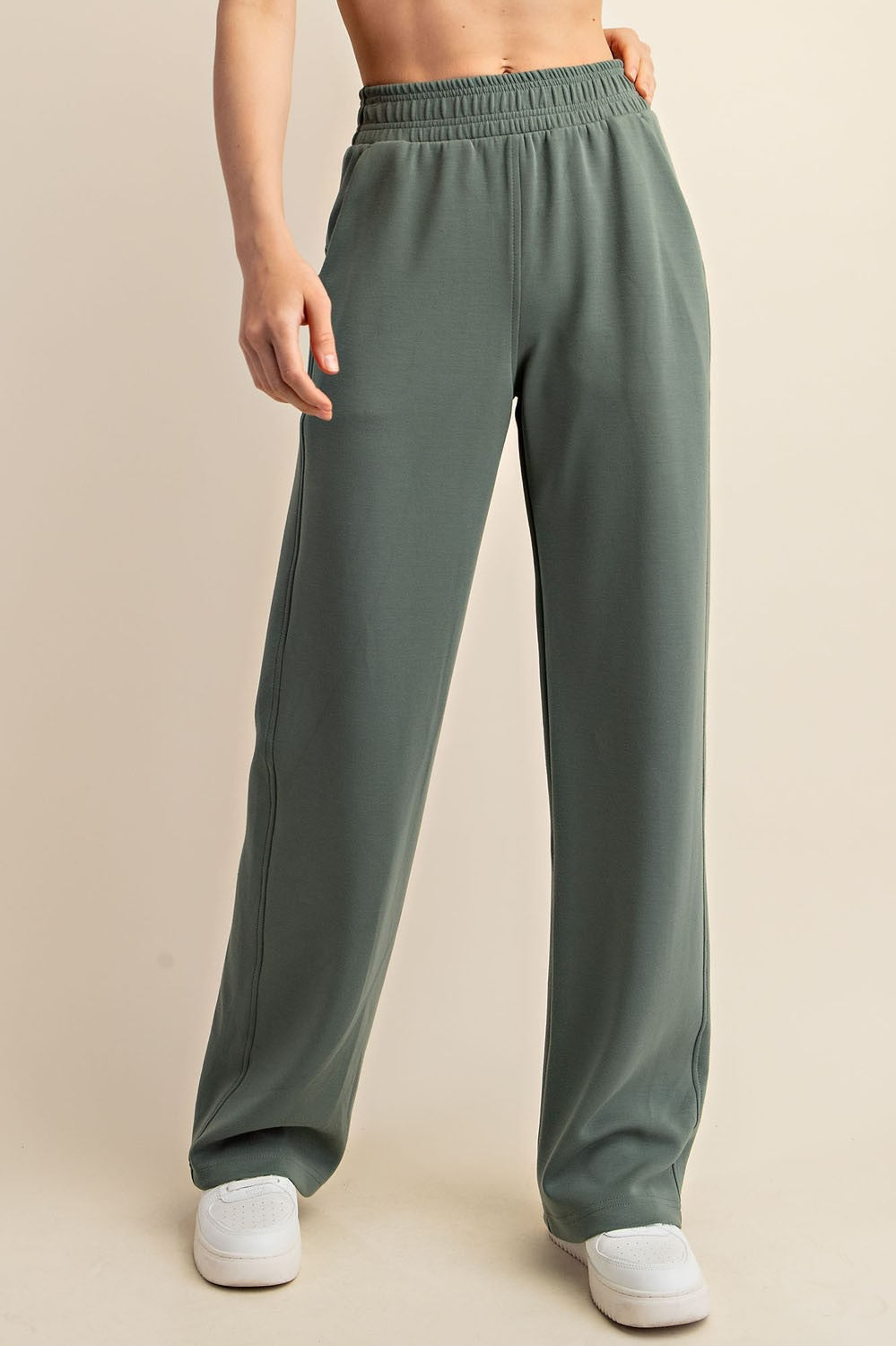Green Wide Leg Drawstring Lounge Pants