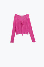 Pink Open Front Cardigan