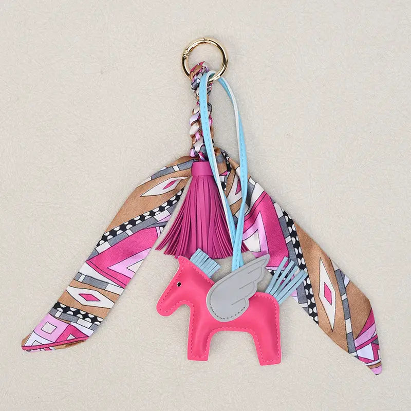 Pegasus Scarf Tassel Keychain Charm