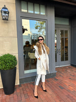 Winter white cashmere blend fox fur belted vest