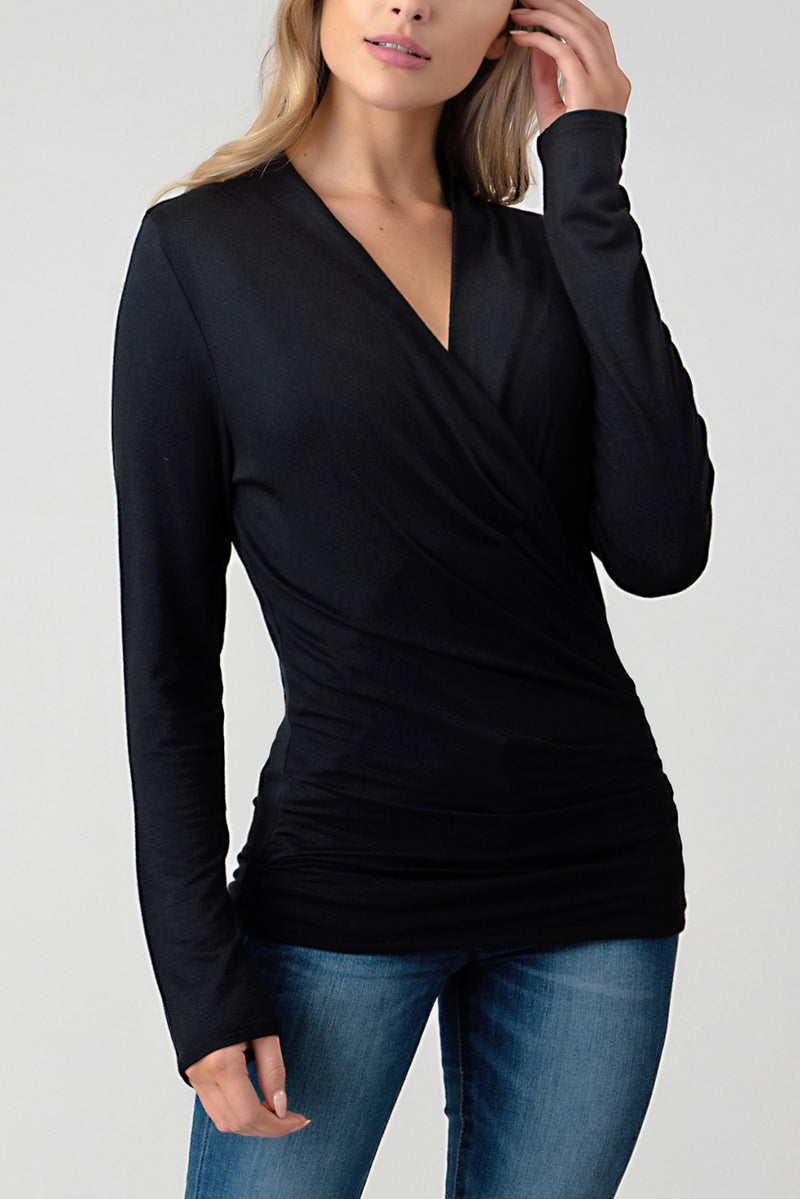 Surplice Long Sleeve Top