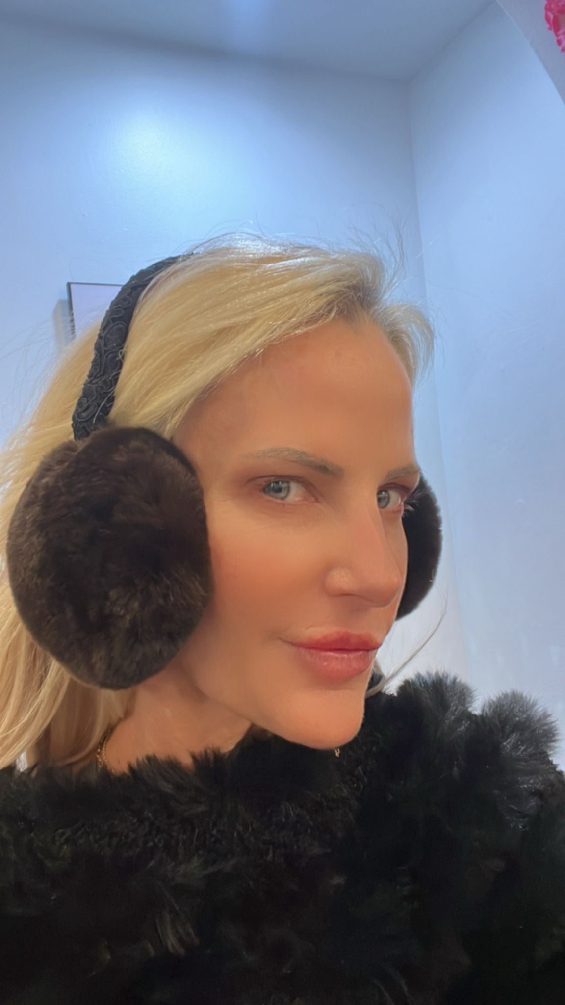 Chocolate Brown Rabbit Fur Earmuffs