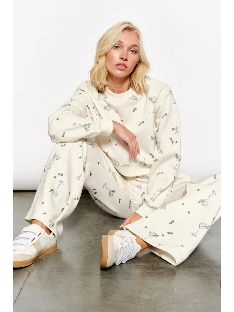 Martini Print Lounge Set